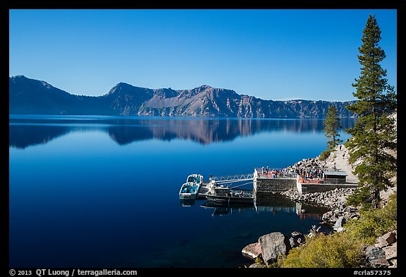 Boat dock, Cleetwood Cove. Crater Lake National Park, Oregon, USA.
