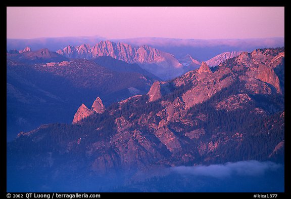 Monarch Divide at sunset. Kings Canyon National Park (color)