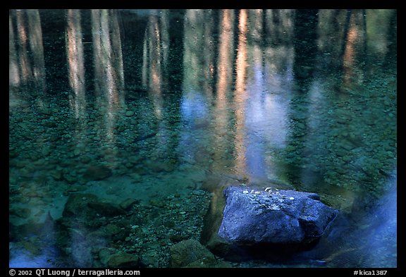 Reflections in Cedar Grove. Kings Canyon National Park (color)