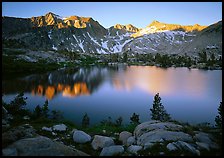 Woods lake, sunset. Kings Canyon National Park ( color)