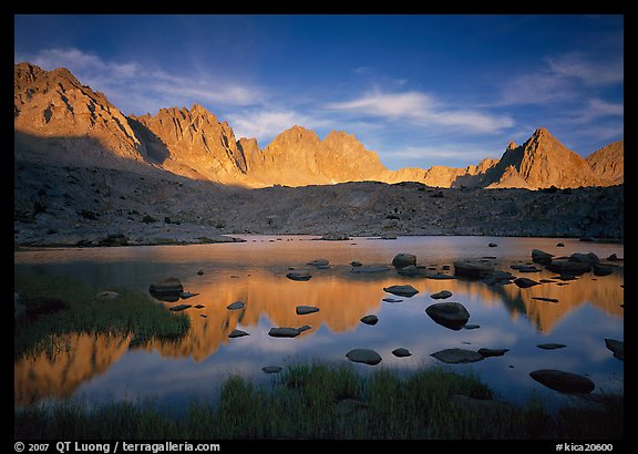 Palissades and Isoceles Peak at sunset. Kings Canyon National Park (color)