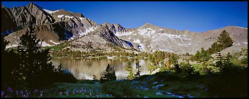 Lake and high peaks. Kings Canyon National Park (Panoramic color)
