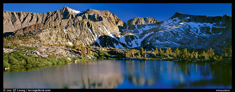 Sierra Mountains and lake in early summer. Kings Canyon National Park (color)