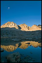 Palissades chain reflected in lake, Dusy Basin. Kings Canyon National Park ( color)