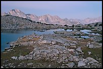 Alpine landscape, lakes and mountains at dawn, Dusy Basin. Kings Canyon National Park ( color)