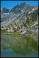 Mt Giraud and lake, Lower Dusy Basin. Kings Canyon National Park ( color)