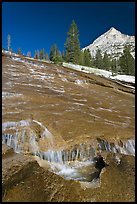 Water flowing over granite slab, Le Conte Canyon. Kings Canyon National Park ( color)