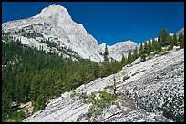 Granite slab and Langille Peak, Le Conte Canyon. Kings Canyon National Park ( color)