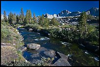 Stream and Mt Giraud chain, Lower Dusy basin. Kings Canyon National Park ( color)