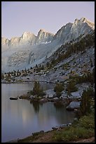 Lake and Mt Giraud at dusk, Lower Dusy basin. Kings Canyon National Park ( color)