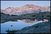 Mountains and lake, upper Dusy basin, sunrise. Kings Canyon National Park ( color)