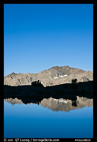 Peak reflections, early morning, Dusy Basin. Kings Canyon National Park (color)