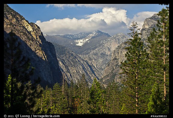 U shape of Kings Canyon seen from Canyon Viewpoint. Kings Canyon National Park (color)