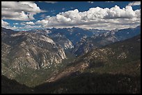 Cedar Grove Valley view and clouds. Kings Canyon National Park, California, USA. (color)