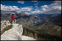 Park visitor looking, Lookout Peak. Kings Canyon National Park ( color)