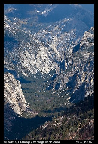 U-shaped valley from above, Cedar Grove. Kings Canyon National Park (color)