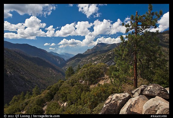 Canyon of the Kings River from Cedar Grove Overlook. Kings Canyon National Park (color)