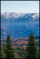 Tombstone Ridge at dawn in autumn. Kings Canyon National Park ( color)