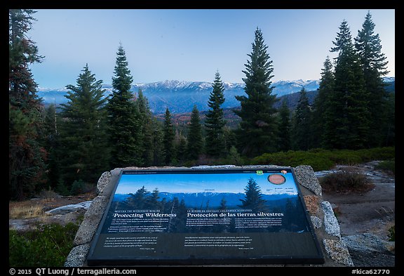 Protecting Wilderness interpretive sign. Kings Canyon National Park (color)