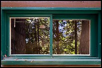 Window reflexion, Cedar Grove Visitor Center. Kings Canyon National Park ( color)