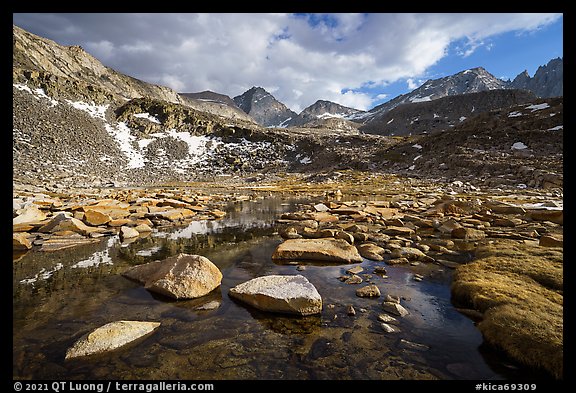 Alpine tarn below Forester Pass. Kings Canyon National Park (color)