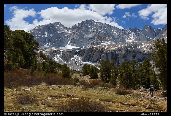 Hiking the John Muir Trail towards Mt Stanford, Kings Canyon National Park. California (color)