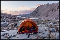 High Sierra camping above treeline, Kings Canyon National Park. California ( color)