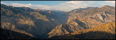 Kings River Gorge, sunset. Kings Canyon National Park (Panoramic color)