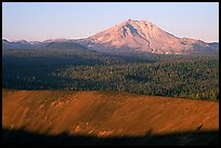 Top of Cinder cone and Lassen Peak, sunrise. Lassen Volcanic National Park, California, USA. (color)