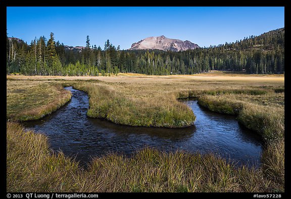 Stream meandering in Upper Meadow. Lassen Volcanic National Park (color)