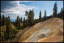 Hill with mineral deposits, Sulphur Works. Lassen Volcanic National Park ( color)