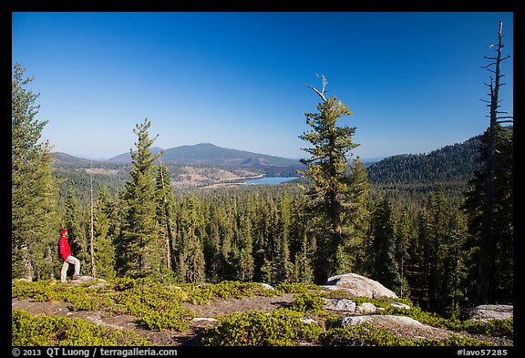 Visitor Looking, Inspiration Point. Lassen Volcanic National Park (color)