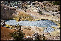 Boiling mud pot and colorful mineral deposits. Lassen Volcanic National Park ( color)