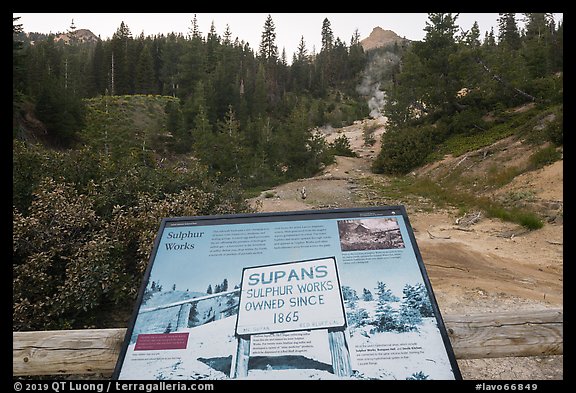Sulphur Works interpretive sign. Lassen Volcanic National Park (color)