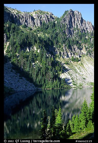Cliffs reflected in Eunice Lake. Mount Rainier National Park (color)