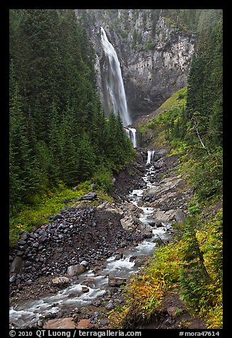 320-foot waterfall (Comet Falls). Mount Rainier National Park (color)
