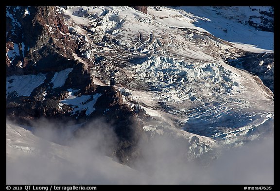 Glaciers and fog. Mount Rainier National Park (color)