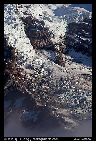 Glaciers, crevasses, and seracs. Mount Rainier National Park (color)
