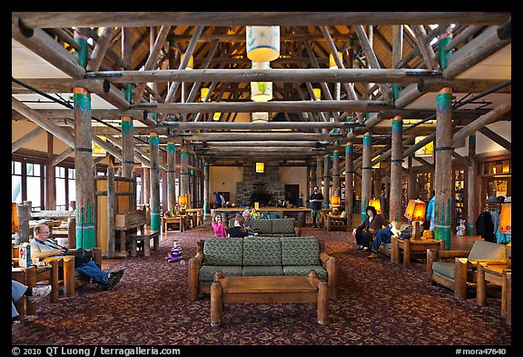 Interior of Paradise Inn. Mount Rainier National Park (color)