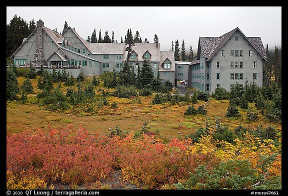 Paradise Inn in autumn. Mount Rainier National Park (color)