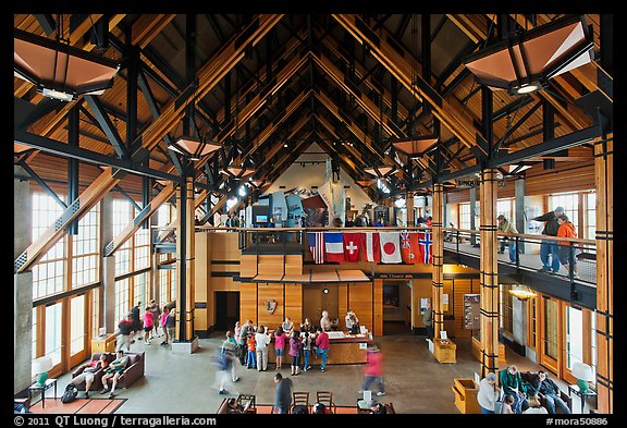 Inside Paradise Visitor Center. Mount Rainier National Park, Washington, USA.