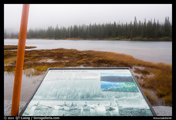 Reflection Lakes interpretive sign. Mount Rainier National Park (color)