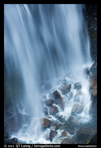 Water flowing at the base of Narada Falls. Mount Rainier National Park (color)