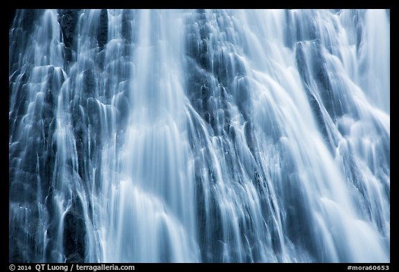 Section of Narada Falls with multiple water channels. Mount Rainier National Park (color)