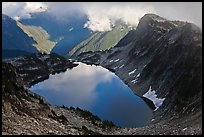 Hidden Lake and clouds, North Cascades National Park.  ( color)