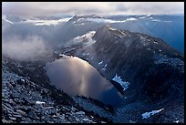 Hidden Lake with moonlight reflected, North Cascades National Park. Washington, USA.