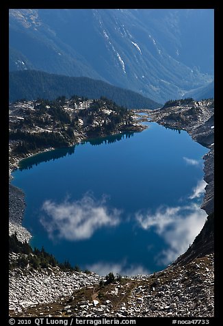 Hidden Lake, with clouds reflected, North Cascades National Park. Washington, USA.