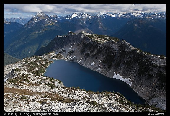 Hidden Lake and Glacier Wilderness Peaks, North Cascades National Park.  (color)