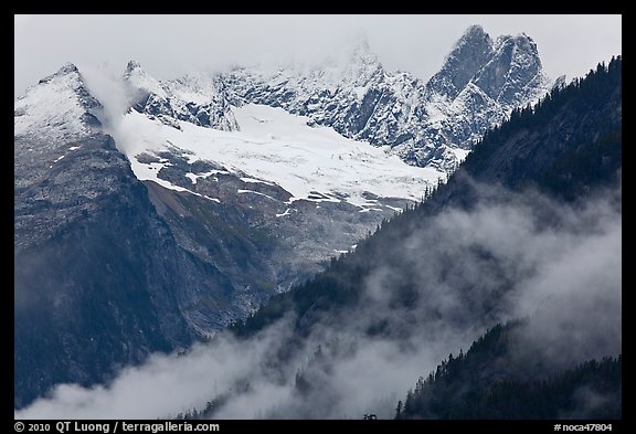 Picket Range from Mt Terror to Inspiration Peak, North Cascades National Park.  (color)