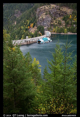 Ross Lake and dam, North Cascades National Park Service Complex.  (color)